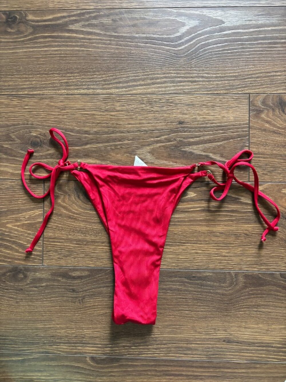 Taluca Red Bikini Bottoms Size Medium Thong Adjustable Tie Sides Swim NWOTs